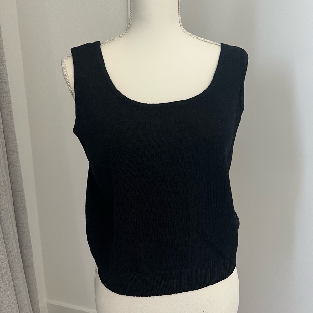 St. John Black Knit Tank Top